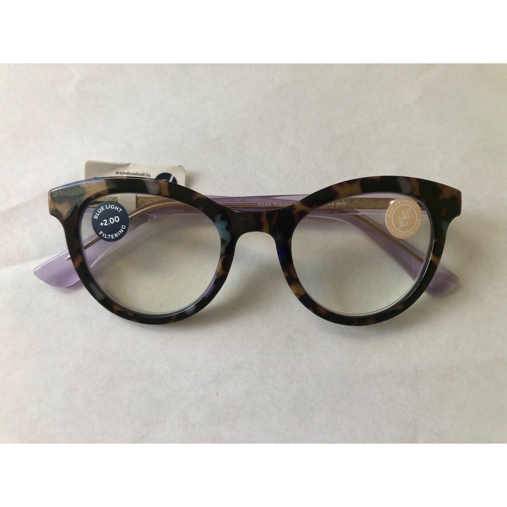 NEW Tribeca Purple Quartz PEEPERS BLUE LIGHT FILTERING Readers +2.00